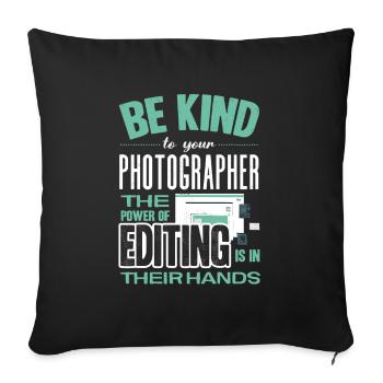 Photographer Photography Quota - Sofa pillowcase 17,3'' x 17,3'' (45 x 45 cm) - black - Front