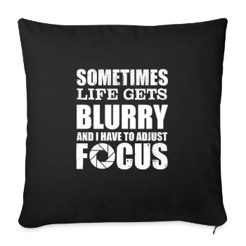 Photographer Photography Camera F-Stops - Sofa pillowcase 17,3'' x 17,3'' (45 x 45 cm) - black - Front