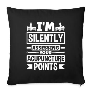 Acupuncture Acupuncteur Points d’acupuncture Drôle - Housse de coussin décorative 45 x 45 cm - noir - Devant
