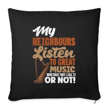 Harp Player Harpist Funny Quote - Sofakissenbezug 45 x 45 cm - Schwarz - Vorne