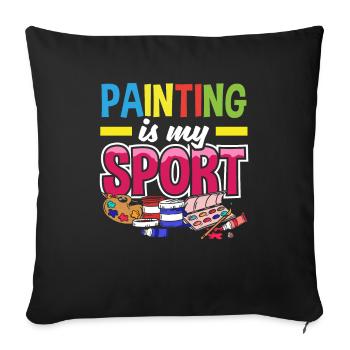 Peintre Peinture La peinture est mon sport - Housse de coussin décorative 45 x 45 cm - noir - Devant