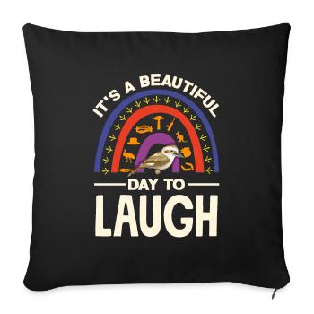 Kookaburra Birder Birdwatcher Ornithology Quote - Sofa pillowcase 17,3'' x 17,3'' (45 x 45 cm) - black - Front