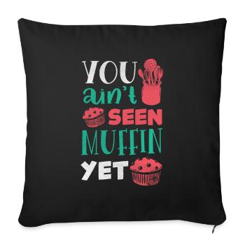 Chef pâtissier Boulanger Vous n’avez pas vu Muffin - Housse de coussin décorative 45 x 45 cm - noir - Devant