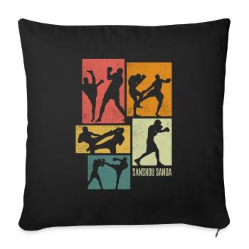 Chinese Martial Arts Chinese Boxing Sanshou - Sofa pillowcase 17,3'' x 17,3'' (45 x 45 cm) - black - Front