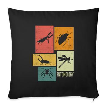 Entomology Entomologist Insects Silhouettes - Sofakissenbezug 45 x 45 cm - Schwarz - Vorne