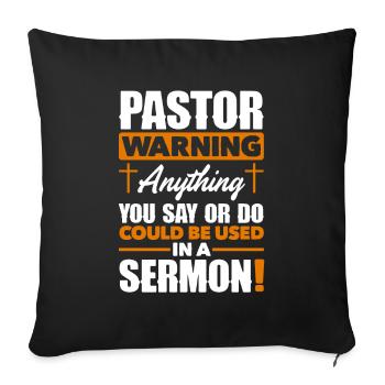 Pastor Appreciation Clergy Preacher Christian - Sofa pillowcase 17,3'' x 17,3'' (45 x 45 cm) - black - Front