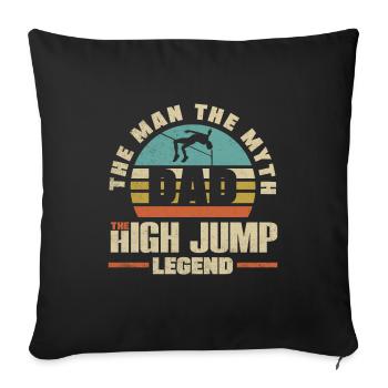 High Jump Jumping Jumper Track and Field Father - Sofa pillowcase 17,3'' x 17,3'' (45 x 45 cm) - black - Front
