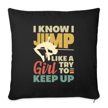 High Jump Jumping Jumper Track and Field Female - Sofakissenbezug 45 x 45 cm - Schwarz - Vorne