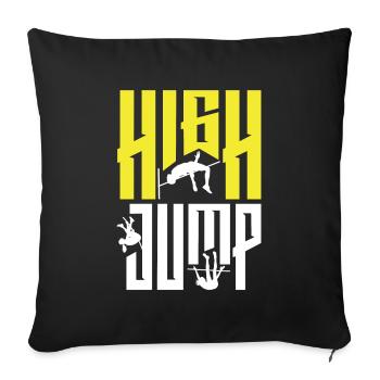 Saut en hauteur Sauteur Athlétisme - Housse de coussin décorative 45 x 45 cm - noir - Devant