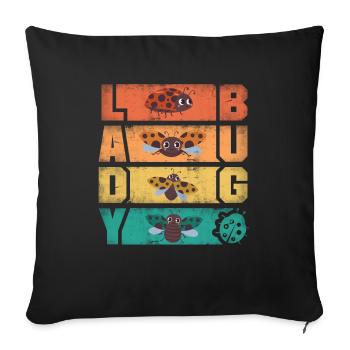Ladybug Ladybirds Entomology Ladybugs Silhouettes - Sofakissenbezug 45 x 45 cm - Schwarz - Vorne