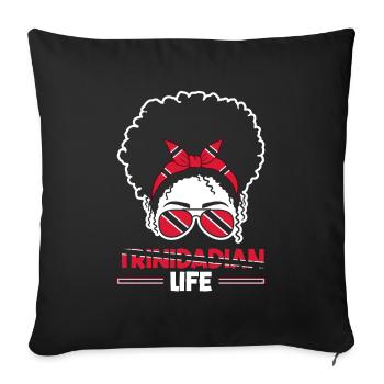 Trinidadian Life Trinité-et-Tobago Drapeau - Housse de coussin décorative 45 x 45 cm - noir - Devant