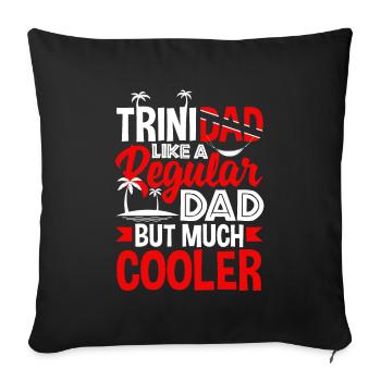 Trinidad et Tobago Drapeau Trinidadian Père Drôle - Housse de coussin décorative 45 x 45 cm - noir - Devant
