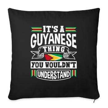 Guyana Guyana Guyana drapeau c’est une chose guyanaise - Housse de coussin décorative 45 x 45 cm - noir - Devant