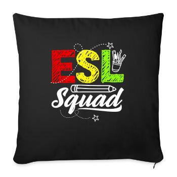 ESL Teacher Linguist Multilingual Teaching ESL - Sofa pillowcase 17,3'' x 17,3'' (45 x 45 cm) - black - Front