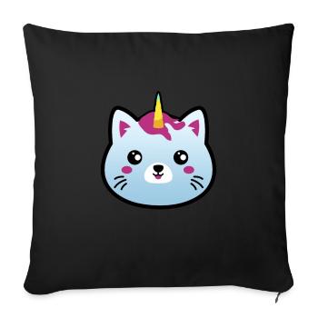 Magical Caticorn design Cute Gift for Cat Lovers - Sofa pillowcase 17,3'' x 17,3'' (45 x 45 cm) - black - Front