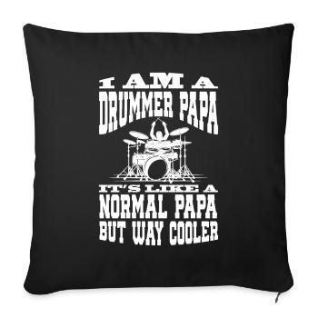 Je suis un batteur Papa Drôle cadeau pour les papas et - Housse de coussin décorative 45 x 45 cm - noir - Devant