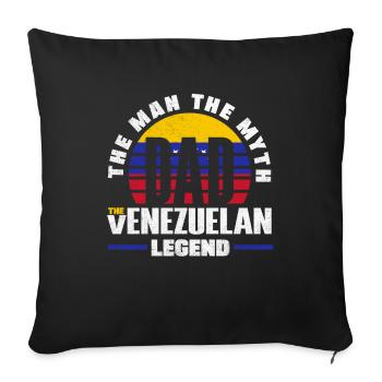 Venezuela Venezuela Venezuela Drapeau Père Quota - Housse de coussin décorative 45 x 45 cm - noir - Devant