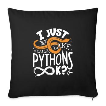 Banana Ball Python Herpetologist I Just Really - Sofa pillowcase 17,3'' x 17,3'' (45 x 45 cm) - black - Front