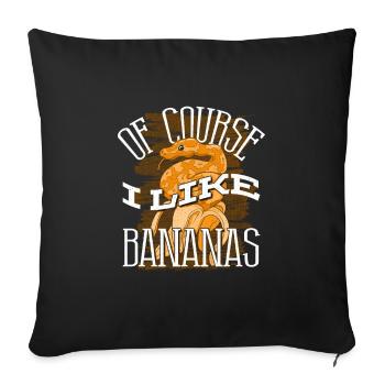 Banana Ball Python Herpetologist Of Course I Like - Sofa pillowcase 17,3'' x 17,3'' (45 x 45 cm) - black - Front