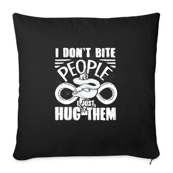 Banana Ball Python Herpetologist I Dont Bite - Sofa pillowcase 17,3'' x 17,3'' (45 x 45 cm) - black - Front