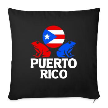 National Animal Puerto Rico Boricua portoricain - Housse de coussin décorative 45 x 45 cm - noir - Devant
