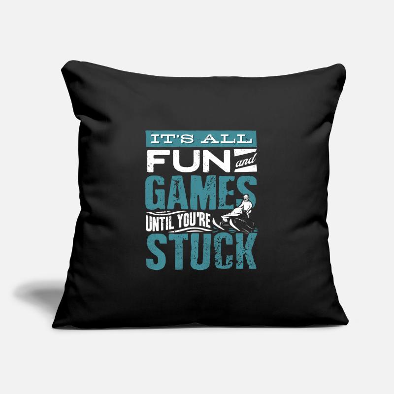Snowmobile Riding Snowmobiling Its All Fun And Sofa pillowcase 17,3'' x 17,3'' (45 x 45 cm)