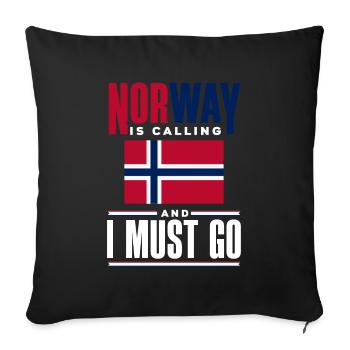 La Norvège appelle et je dois aller Norvège Norvégien - Housse de coussin décorative 45 x 45 cm - noir - Devant