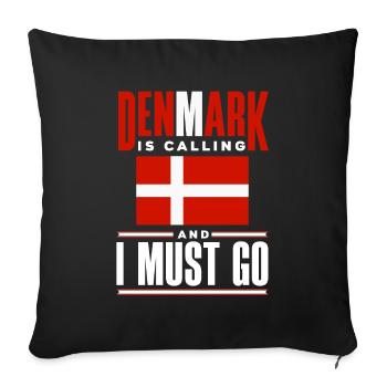 Danemark Drapeau Le Danemark appelle - Housse de coussin décorative 45 x 45 cm - noir - Devant