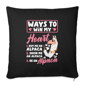 Alpagas Mammifères LLamas Alpaga Façons de gagner mon - Housse de coussin décorative 45 x 45 cm - noir - Devant