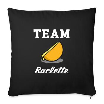 Team raclette suisse - Housse de coussin décorative 45 x 45 cm - noir - Devant