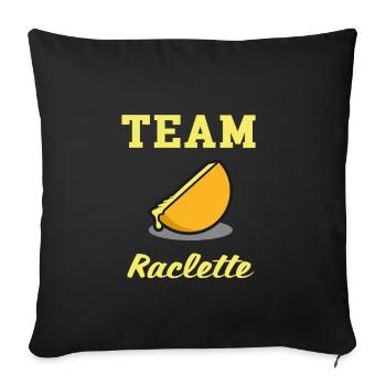 Team raclette fromage suisse valais - Housse de coussin décorative 45 x 45 cm - noir - Devant