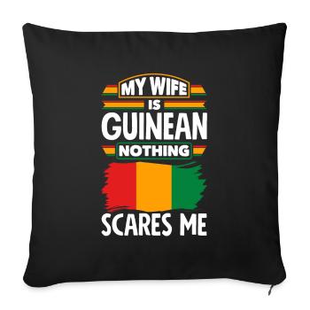 Guinée Guinée Guinée Drapeau Ma femme est Guinéenne - Housse de coussin décorative 45 x 45 cm - noir - Devant