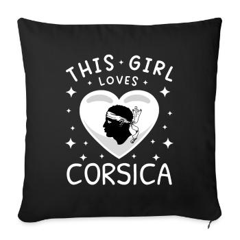 Corsica Flag Corsica Flag Corsica Corsican - Sofa pillowcase 17,3'' x 17,3'' (45 x 45 cm) - black - Front