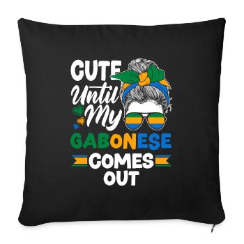 Gabonese Gabon Gabonese Flag Cute Until My - Sofa pillowcase 17,3'' x 17,3'' (45 x 45 cm) - black - Front