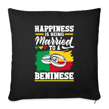 Béninois Bénin Drapeau Béninois Citation - Housse de coussin décorative 45 x 45 cm - noir - Devant