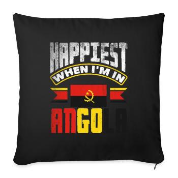 Angola Angola Citation du drapeau angolais - Housse de coussin décorative 45 x 45 cm - noir - Devant