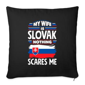 Slovak Slovakia Slovak Flag Quote - Sofa pillowcase 17,3'' x 17,3'' (45 x 45 cm) - black - Front