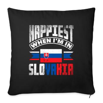 Slovak Slovakia Slovak Flag Quote - Sofa pillowcase 17,3'' x 17,3'' (45 x 45 cm) - black - Front