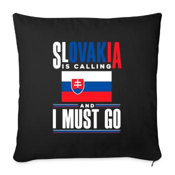 Slovak Slovakia Slovak Flag Quote - Sofa pillowcase 17,3'' x 17,3'' (45 x 45 cm) - black - Front