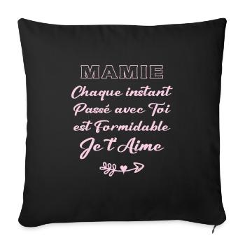 mamie - Housse de coussin décorative 45 x 45 cm - noir - Devant