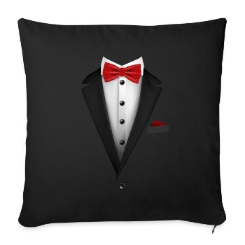 Tuxedo with a Red Bowtie For Weddings And Special - Sofa pillowcase 17,3'' x 17,3'' (45 x 45 cm) - black - Front