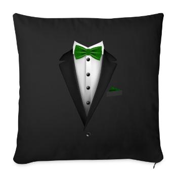 Smoking mit grüner Fliege für Hochzeiten und - Sofakissenbezug 45 x 45 cm - Schwarz - Vorne