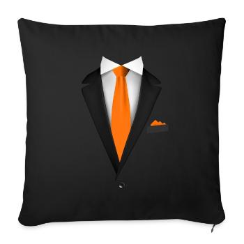 Smoking mit Krawatte für Hochzeiten und besondere - Sofakissenbezug 45 x 45 cm - Schwarz - Vorne