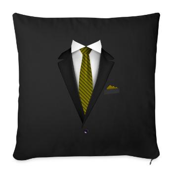 Tuxedo avec une cravate pour les mariages et spéciaux - Housse de coussin décorative 45 x 45 cm - noir - Devant