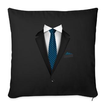 Tuxedo avec une cravate pour les mariages et spéciaux - Housse de coussin décorative 45 x 45 cm - noir - Devant