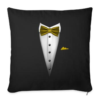 Tuxedo design with Bowtie For Weddings And - Sofa pillowcase 17,3'' x 17,3'' (45 x 45 cm) - black - Front