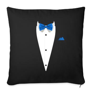 Tuxedo design with Bowtie For Weddings And - Sofa pillowcase 17,3'' x 17,3'' (45 x 45 cm) - black - Front