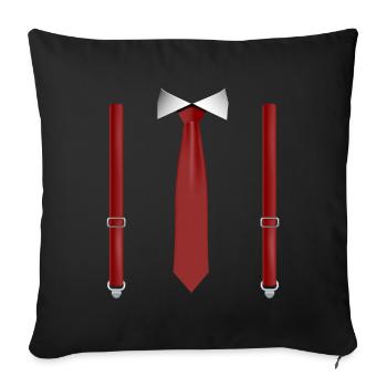 Funny Red Tie with Suspenders Perfect Wedding - Sofa pillowcase 17,3'' x 17,3'' (45 x 45 cm) - black - Front