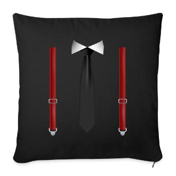 Funny Black Tie with Red Suspenders Perfect - Sofa pillowcase 17,3'' x 17,3'' (45 x 45 cm) - black - Front