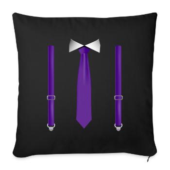 Funny Purple Tie with Black Suspenders Perfect - Sofa pillowcase 17,3'' x 17,3'' (45 x 45 cm) - black - Front